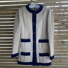 Vintage 1950s Wool Cardigan Sweater Italy RARE Gino Paoli 100% Wool Size 10