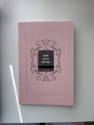 Burn After Writing by Sharon Jones Pink Paperback Self-Help Motivational Book