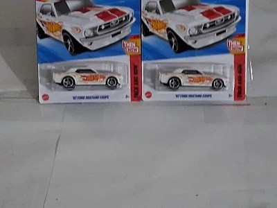 Hot Wheels '67 Ford Mustang Coupe White Then and Now 1/10 Lot Of 2 B15