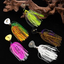 3pcs Spinnerbait Blade Bait with Rubber Skirt Fishing Lure Buzzbait 8cm/15g
