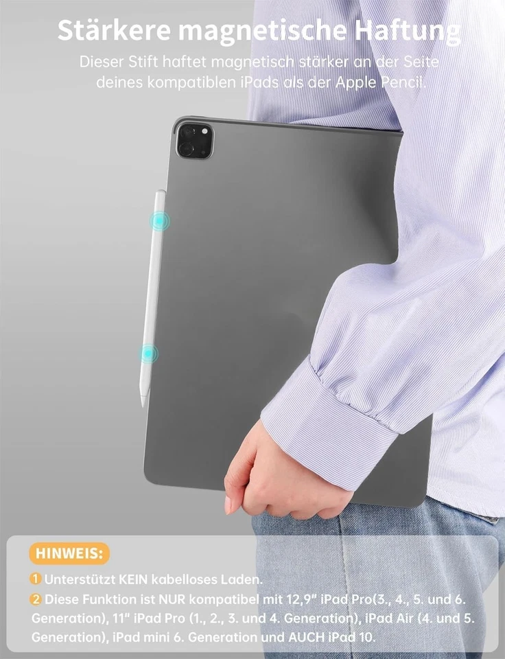 Für Apple Pencil USB-C 2. Gen Stylus Stift Pen für Apple iPad Pro/Air 2018-2025 - Bild 4 von 4