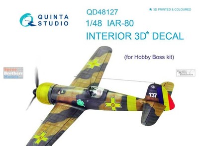 QTSQD48127 1:48 Quinta Studio Interior 3D Decal - IAR-80 (HBS kit)