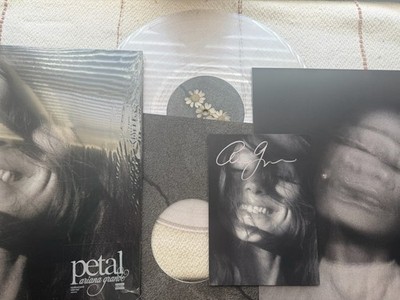 Ariana Grande Petal Translucent Pearly White LP SIGNED Silver Ink Signature
