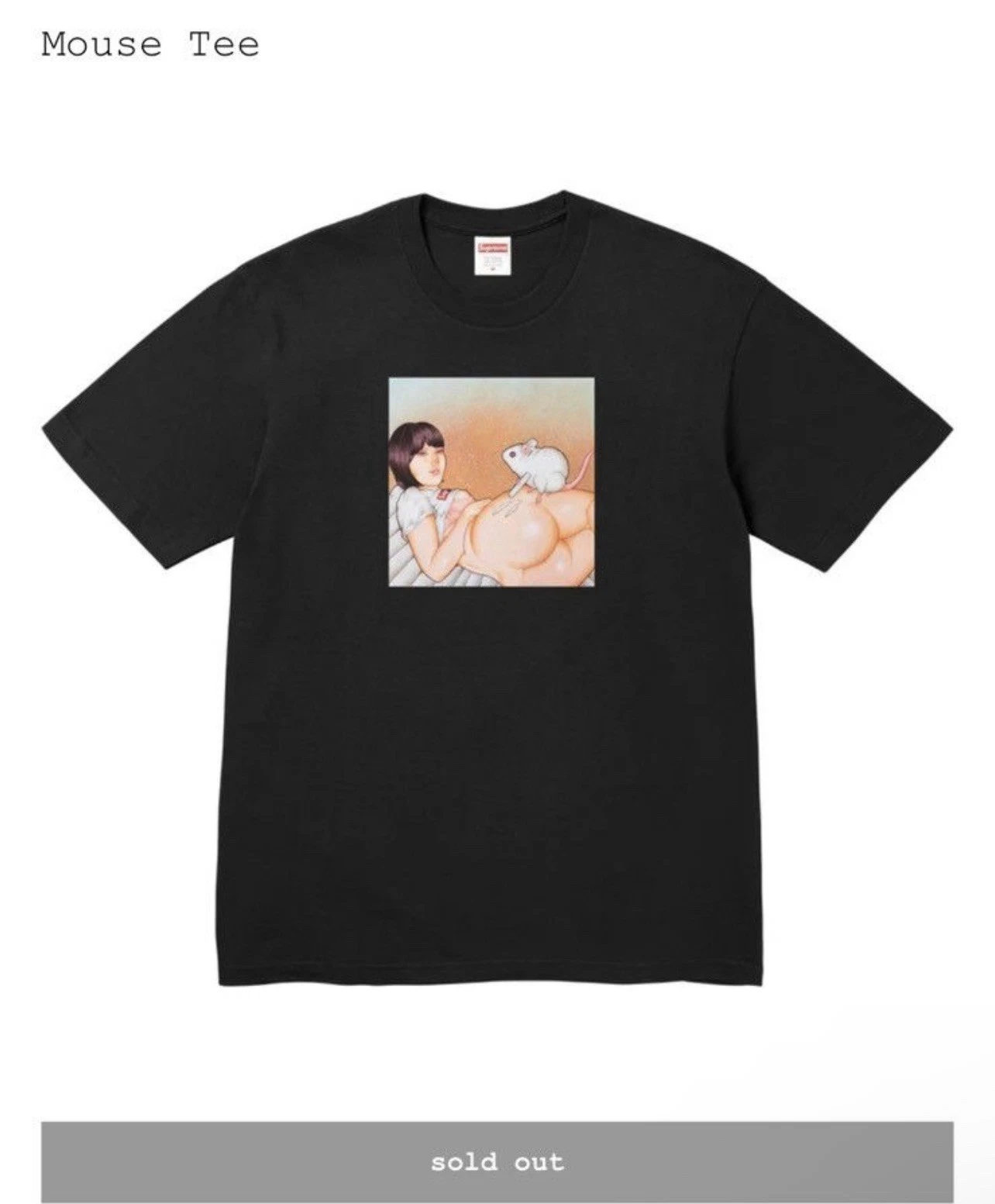 T shirt noir Supreme Mouse taille S 2025