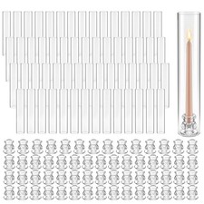 VEVOR 60 pcs Hurricane Candle Holders Clear Glass Cylinder Wedding Home Decor
