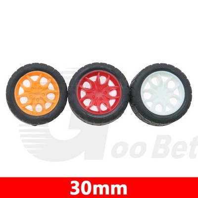 30mm Gummi Reifen Rad Kunststoff Radnabe für 2mm Achse RC Auto Roboter Model DIY