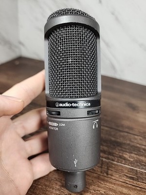 Audio Technica AT2020 USB Cardioid Condenser Microphone w/ Stand, Cable Genuine 