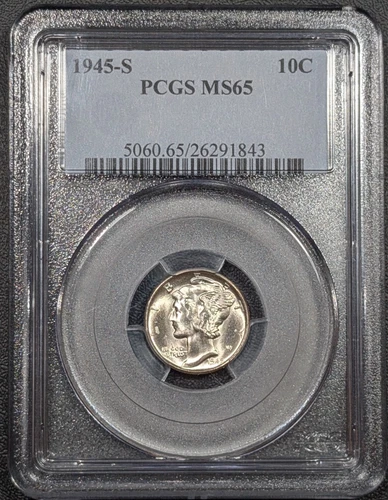 1945-S Mercury Silver Dime 10C PCGS MS65 - Ships Free!