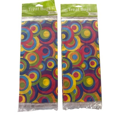 Creative Converting Mod Circles Treat Bags 40 count Cello Party Bags cellophane