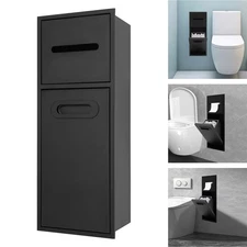 Rectangle Bathroom Trash Can Tilt Out Trash Bin Cabinet Hidden Trash Can Black