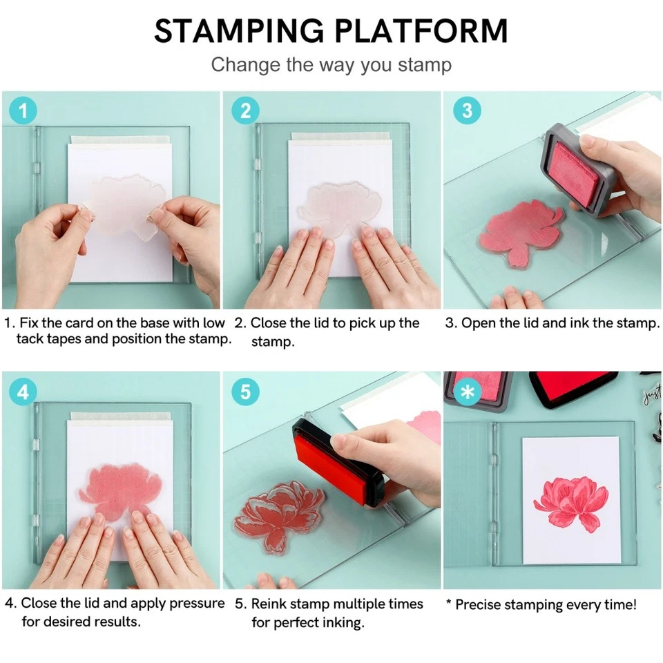 Ferramenta de posicionamento de carimbo de prensa de estampagem fácil plataforma de carimbo para carimbo artesanal - Imagem 4 de 4