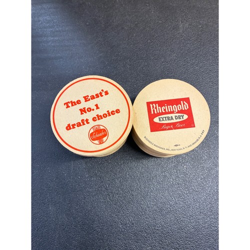 50 Vintage Schaefer Beer & Rheingold Extra Dry Lager Beer Coasters Bulk Lot