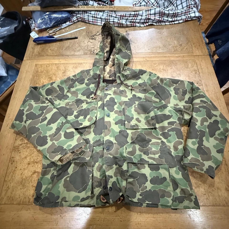 Vintage Duxbak Reversible Duck Camo Rainsuit. See Measurments - Image 2 of 4