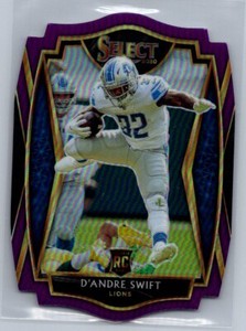 2020 Select #151 D'Andre Swift Premier Level Purple Die-Cut