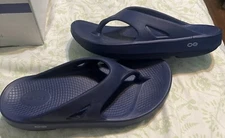 Oofos Original Blue Recovery Sandal Slip on Thong Mens sz 9 Womens sz 11 EUC