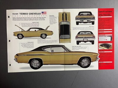 1969 Chevrolet Yenko Chevelle IMP Hot Cars Spec Sheet Folder