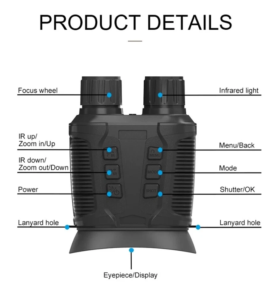 NV3280 36MP Full Color 10X Optical 8X Zoom 500M Infrared Night Vision Binoculars - Image 2 of 4
