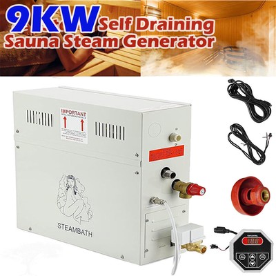 9KW LUXURY STEAM GENERATOR BATH HOME SPA AUTO DRAIN SAUNA SHOWER.5 YEAR WARRANTY