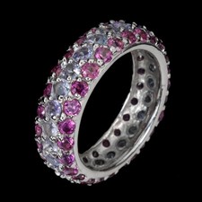 925 Sterling Silver Ring Round Tanzanite Rhodolite Natural Gemstone Jewelry 7.5