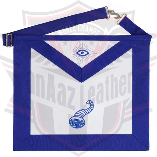 Set 12 Grembiuli Massonici Ufficiale Loggia Blu - Regalia Ricamati a Macchina - Foto 7 di 13