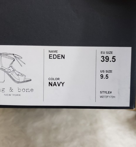 NIB RAG & BONE EDEN NAVY LEATHER RAFFIA LACE-UP SANDAL WOMEN'S SIZE 39.5 $450 - Picture 10 of 10
