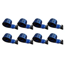 USA 8 Pack Heavy Duty 4" x 40' Winch Tie Down Strap w/ Flat Hook 5400 LBS BLUE