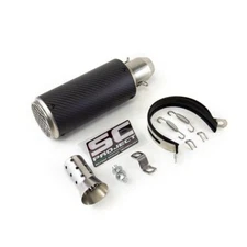 Slip-on 51mm 2" Universal Motorcycle Exhaust Muffler Pipe Tail Tips Carbon Fibre