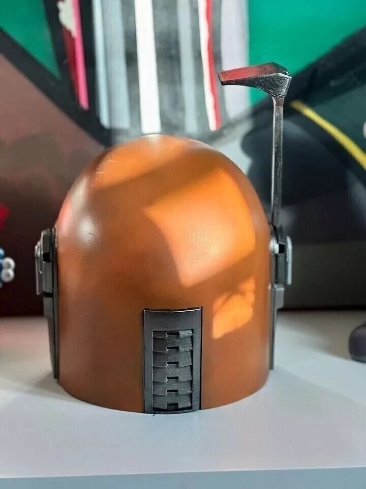 Capacete de aço The Mandalorian com forro e alça de queixo Star Wars feito à mão - Imagem 3 de 4
