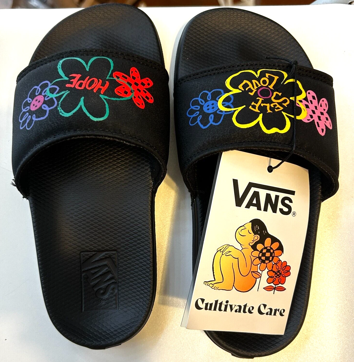 Scivoli Vans Ragazze La Costa Nero Coltivare Cura Fiori Nuovi Taglia 1