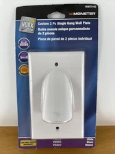 NEW  SEALED  Monster 140679-00  Two Piece Single Gang Wall Plate Video White  