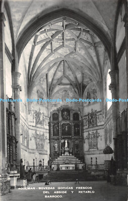 R486634 Acolman Bovedas Goticas Frescos del Abside y Retablo Barroco