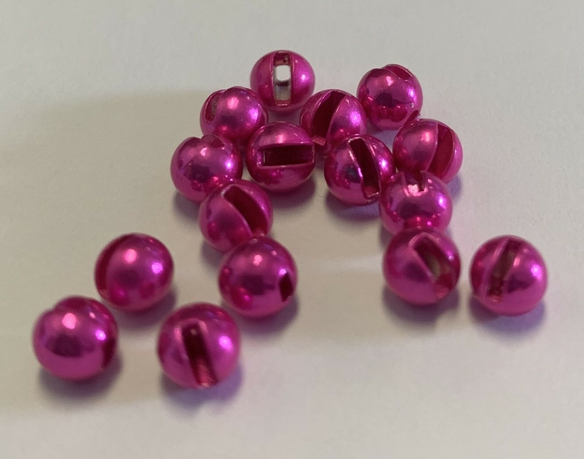 Fly Fishing Pins 25 Tungsten Slotted Fly Tying Beads Pink