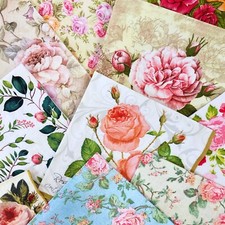 Decoupage Paper Napkins Mystery Surprise Pack - LOT of 20 Roses Flowers