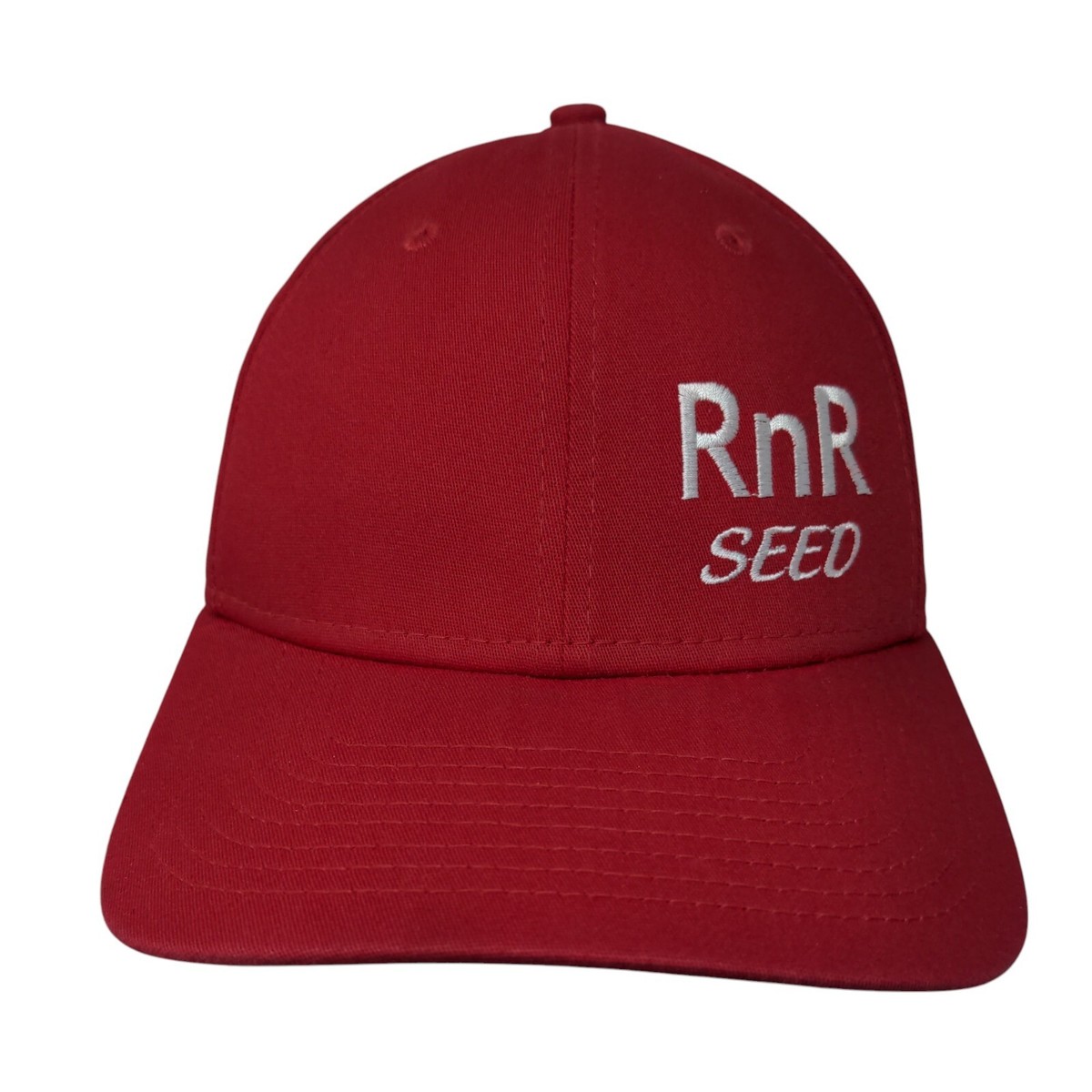 RNR Seed Fitted Hat Red M/L Embroidered Vented Holes 6 Panel