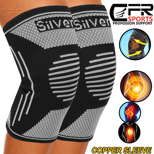 Knee Sleeves Compression Brace Support Sport Joint Injury Pain Arthritis Copper - Picture 25 of 27