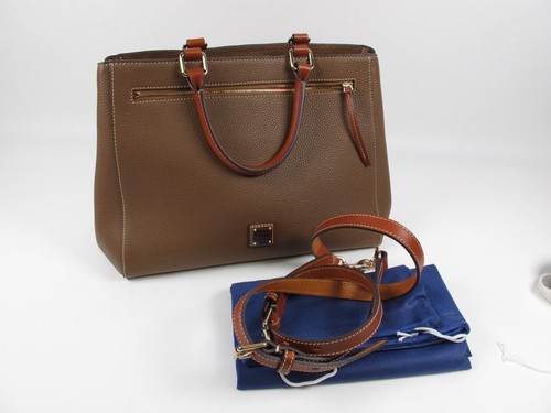 Dooney & Bourke Pebble Grain Zip Satchel Brown (08) - Picture 6 of 9