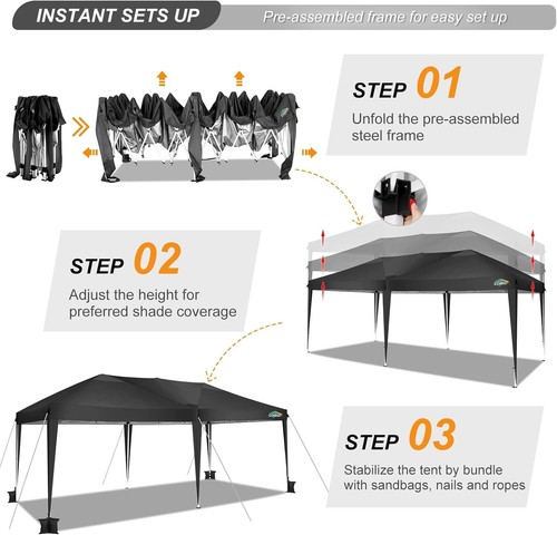 NEW 10x20 Pop Up Canopy Outdoor Waterproof Sun Shelter Commercial Party Tent - Picture 77 of 119