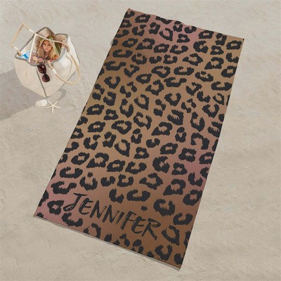 Personalized Abstract Leopard Print Strandhandtuch