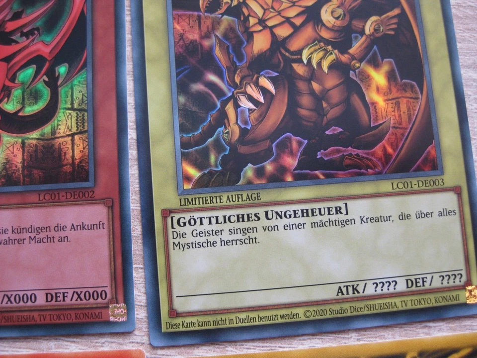 Yugioh Ägyptische Götterkarten Slifer, Obelisk, Ra Ultra Rare 3er Set LC01-DE - Bild 4 von 4