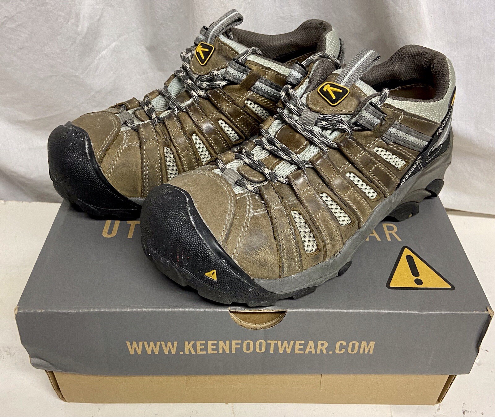 Scarpe da lavoro Keen donna 6 5 larghe Atlanta Cool ESD punta acciaio marrone trail sneaker