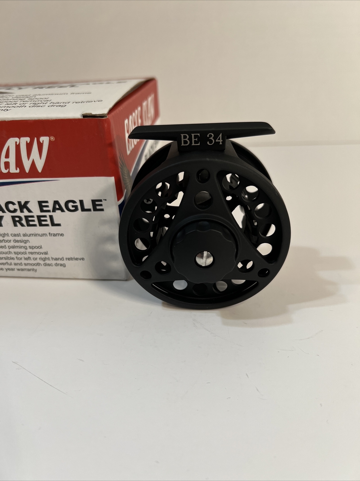 Eagle Claw BE34 Black Eagle Fly Reel Lightweight Cast Aluminum Frame