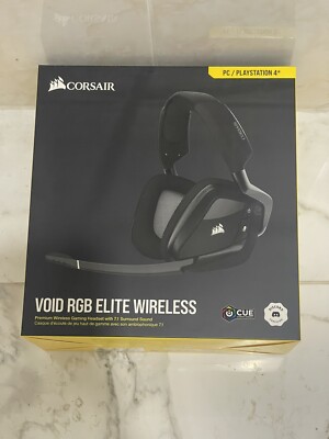 Corsair VOID RGB ELITE USB Wired Gaming Headset 7.1 Surround Sound White/Black