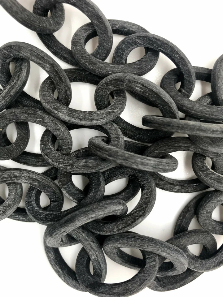 camilieri Horn Büffelhorn Halskette Kette grau matt Hornkette NEU - Bild 2 von 2