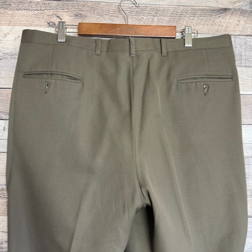 Christian Dior Monsieur Wool Pants Mens 40x30 Brown Pleated Hemmed Business - Picture 10 of 11