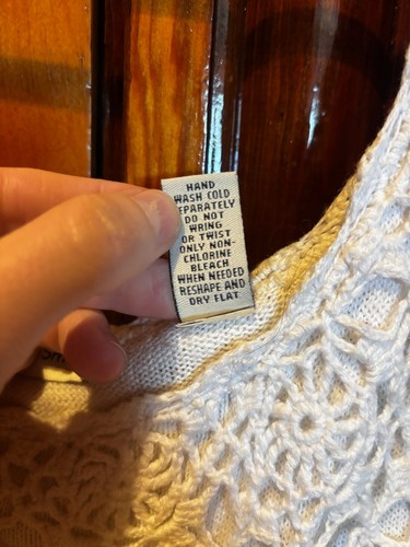 Vintage Amanda Smith White Crochet Cardigan with Tank/Shell Size Small - Picture 7 of 9