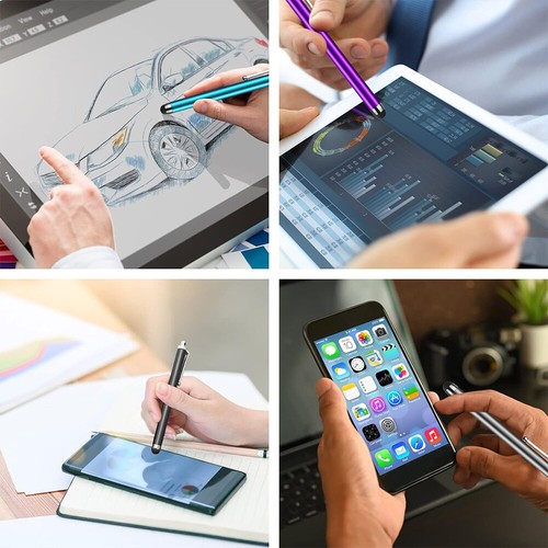 10 Pack Universal Pencil Stylus Touch Screen Pen w/ Clips for Smartphone Tablet - Picture 6 of 7