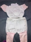 Vintage Cabbage Patch Kids/Doll Clothes - White/Pink Stripe Sweatsuit  (87)