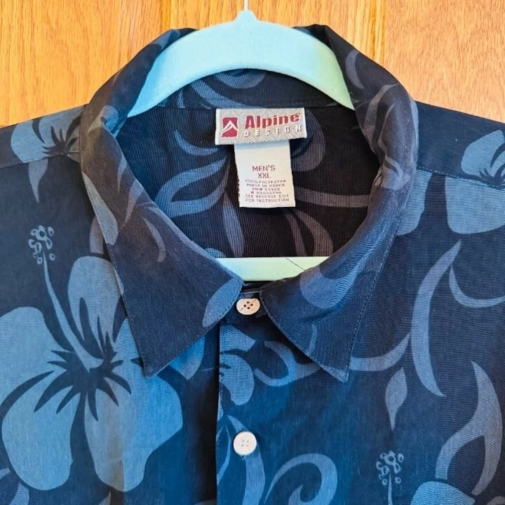 Alpine Design Men's 2XL Floral Hawaiian Shirt Short Sleeve Resort Style Cruise - Image 3 of 4