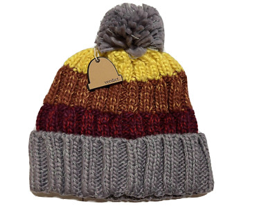 Verdict chasing sunsets Multicolor Knit Pom-Pom Beanie KH2039_4274e1db-1a23-409a-b26b  main image 4