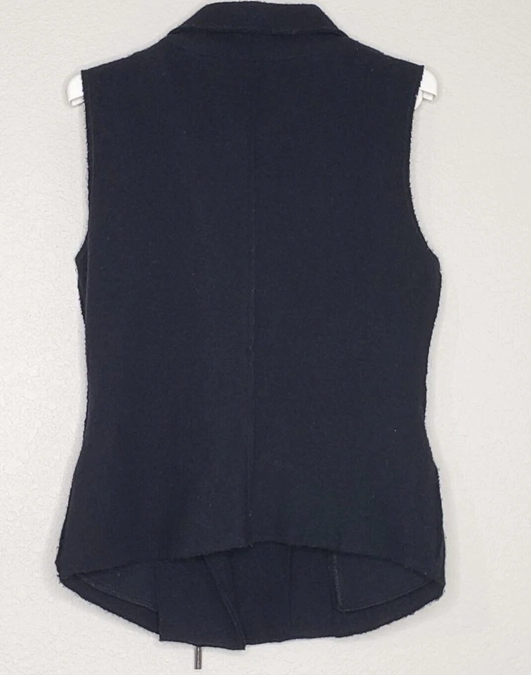 Chaleco para mujer Duarte XS negro cremallera lateral cuello vuelto 100 % lana hervida bolsillos Foto 2 de 4